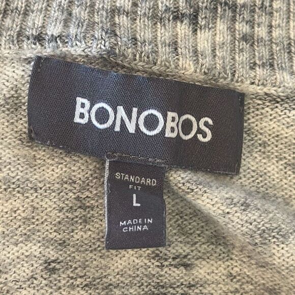 Bonobos Mens Cashmere Blend Quarter Zip Sweater Shirt size L Large Heather Gray - Picture 4 of 6